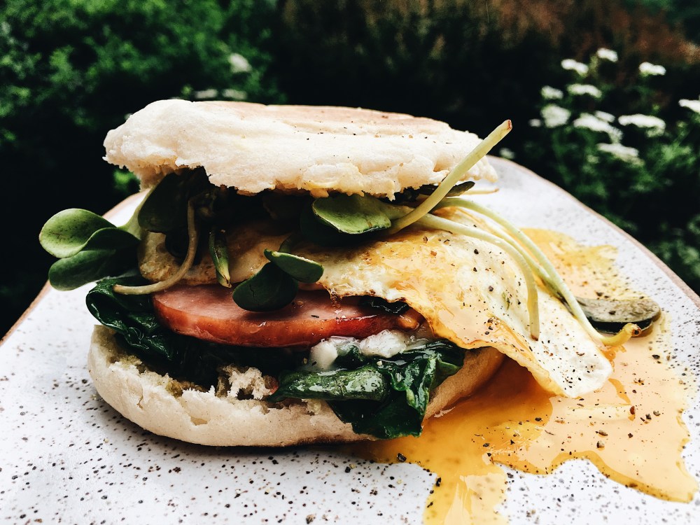 cheeseychard breakfast sandwich