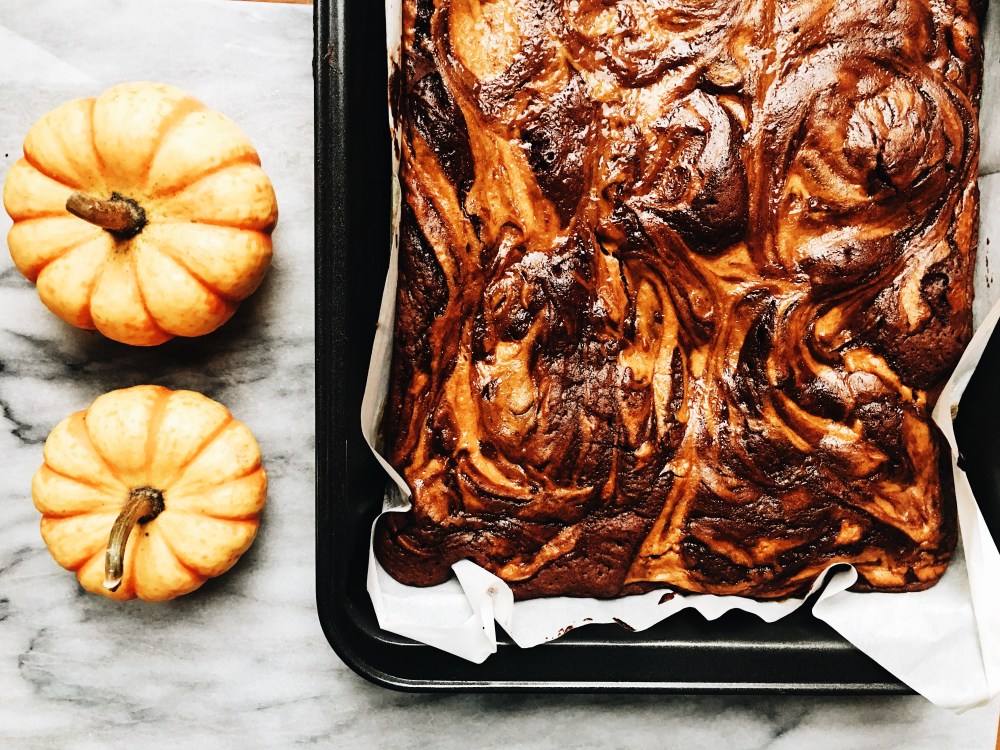 Pumpkin Brownies Overhead
