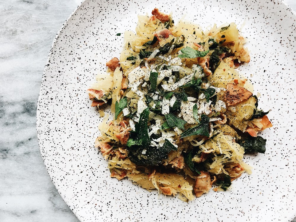 spaghetti squash and kale horizontal