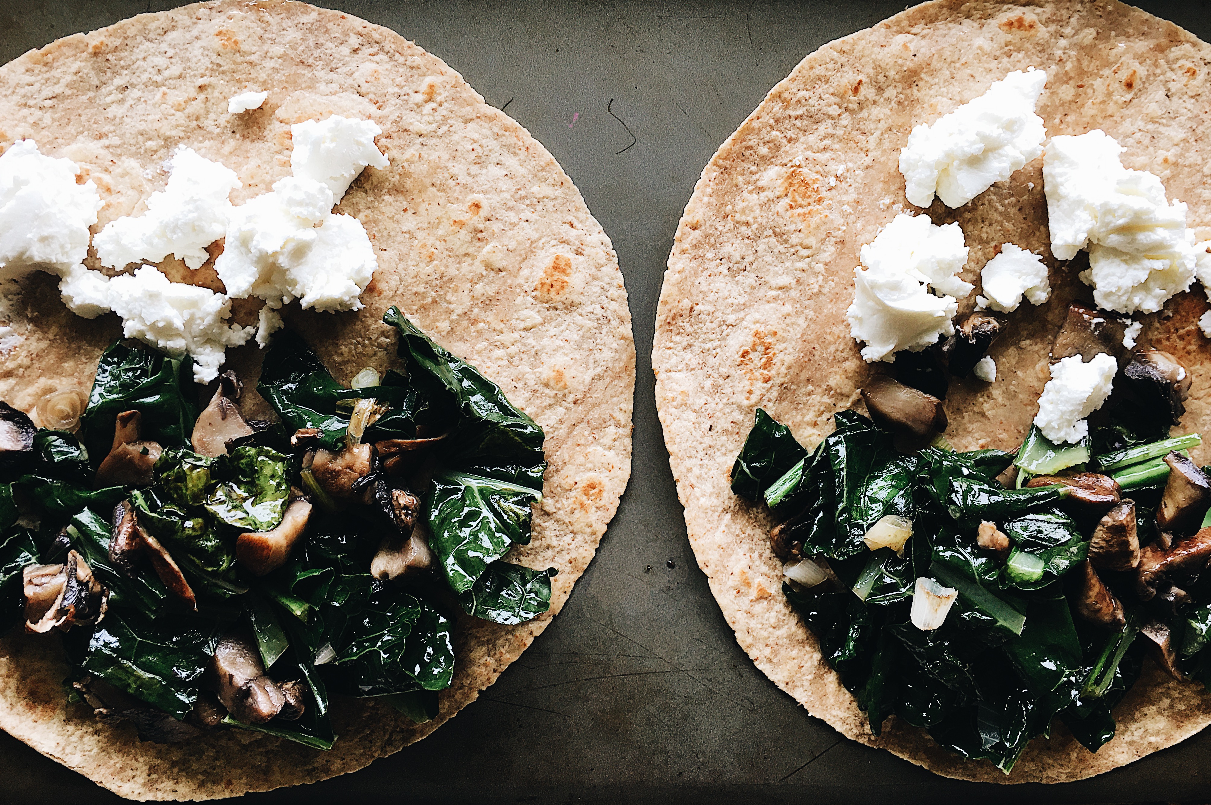 Recipe 2020_2 Kale Mushroom Quesadilla Rounds